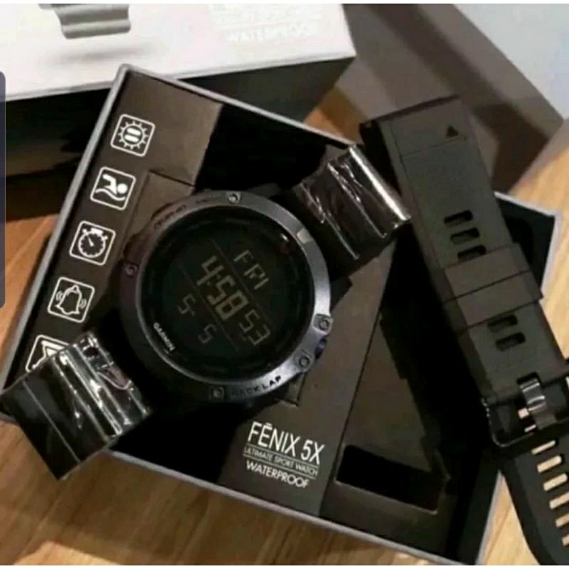 JAM TANGAN GARMIN FENIX 5X WATCH + RUBBER STRAP