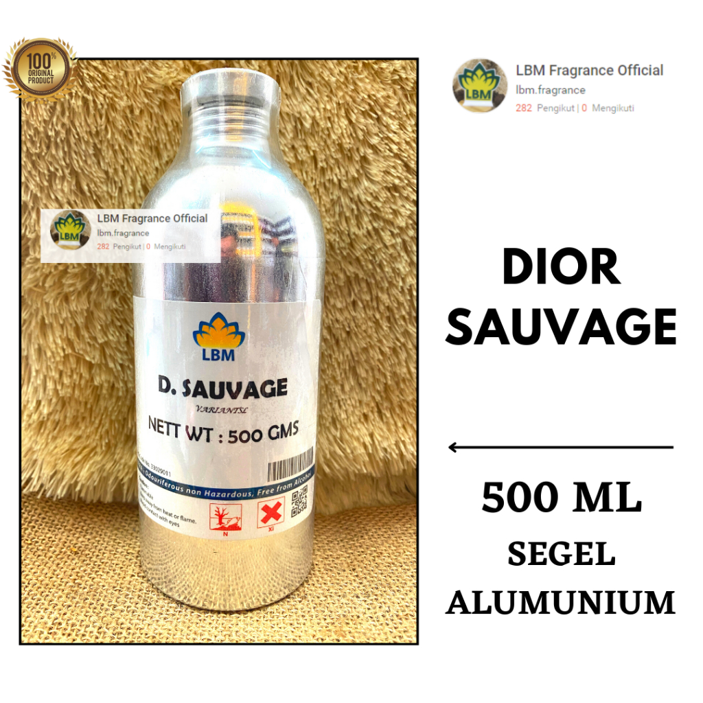 DIOR SAUVAGE 500 ML SEGEL Alumunium LBM Fragrance - PERFUME Pria Tahan Lama - CHRISTIAN DIOR SAUVAGE