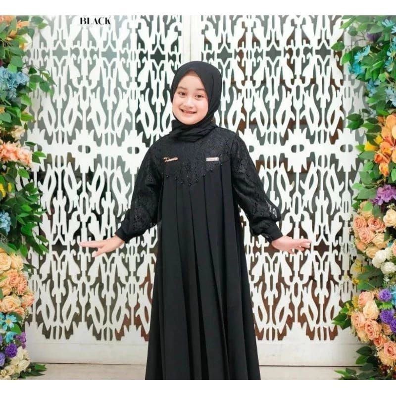 BAJU GAMIS ANAK INARA KIDS WARNA HITAM/GAMIS ANAK MODEL TERBARU/DRES BUAT ACARA KONDANGAN/GAUN ANAK
