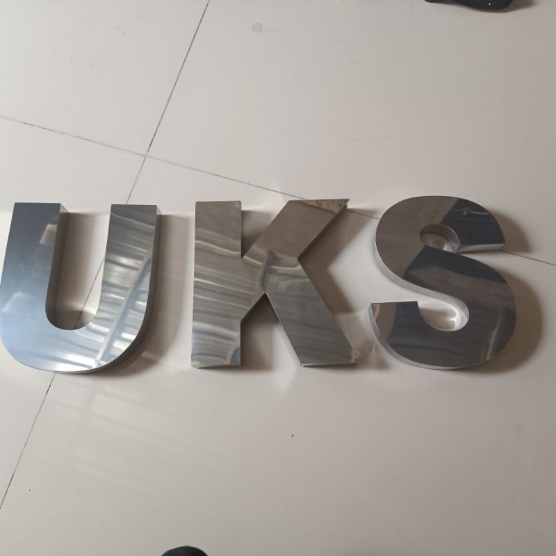 huruf timbul stainless tinggi 15 cm dan 25