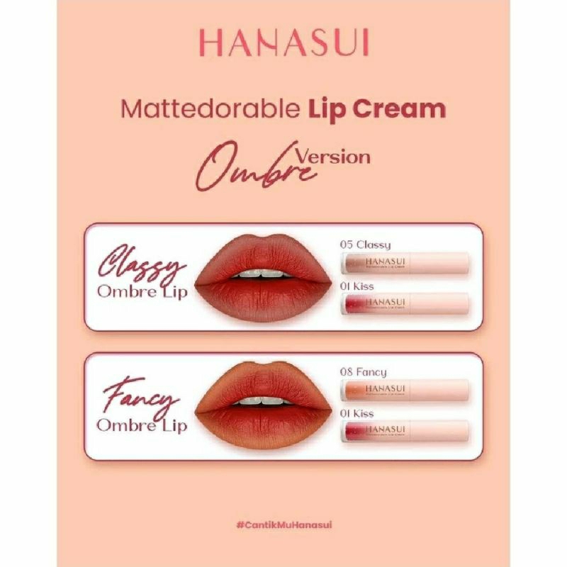 OMBRE LIP Hanasui Mattedorable Lip Cream/Lip Matte/Lip Cream/Ombre