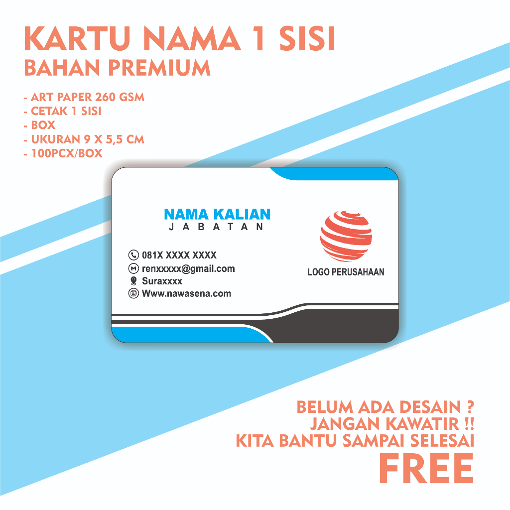 

KARTU NAMA 1 SISI / KN 1 SISI / NAME CARD (PREMIUM)