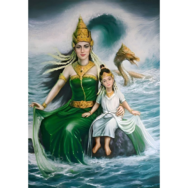 Lukisan Cetak, NYI RORO KIDUL, Ukuran JUMBO, 70x100cm DAN 100x150cm/Hiasan Dinding/Poster Cetak/TANP