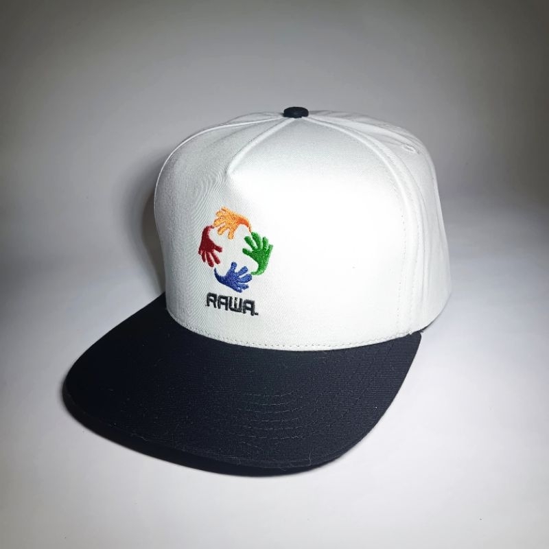 Rawa Snapback Cap  - Olympic - Topi Snapnack  Putih Hitam - White Black
