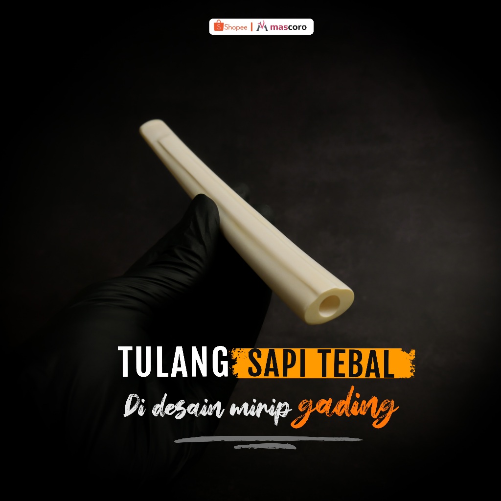 piparokok tulang sapi bulat import 11,5cm - 14,5cm mirip gading GG bahan tebal setara once iga ikan 