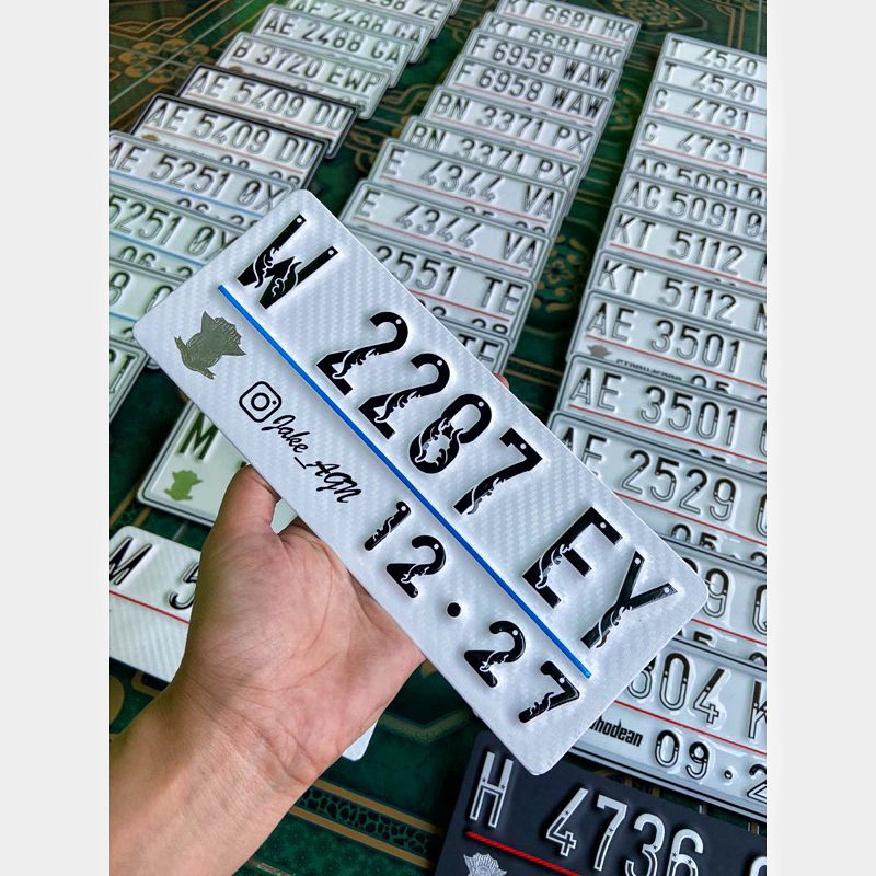 Plat Motor Variasi Custom Nama, Plat Nomor Motor Baut Tanam, Plat Akrilik, Plat Motor Custom Akrilik