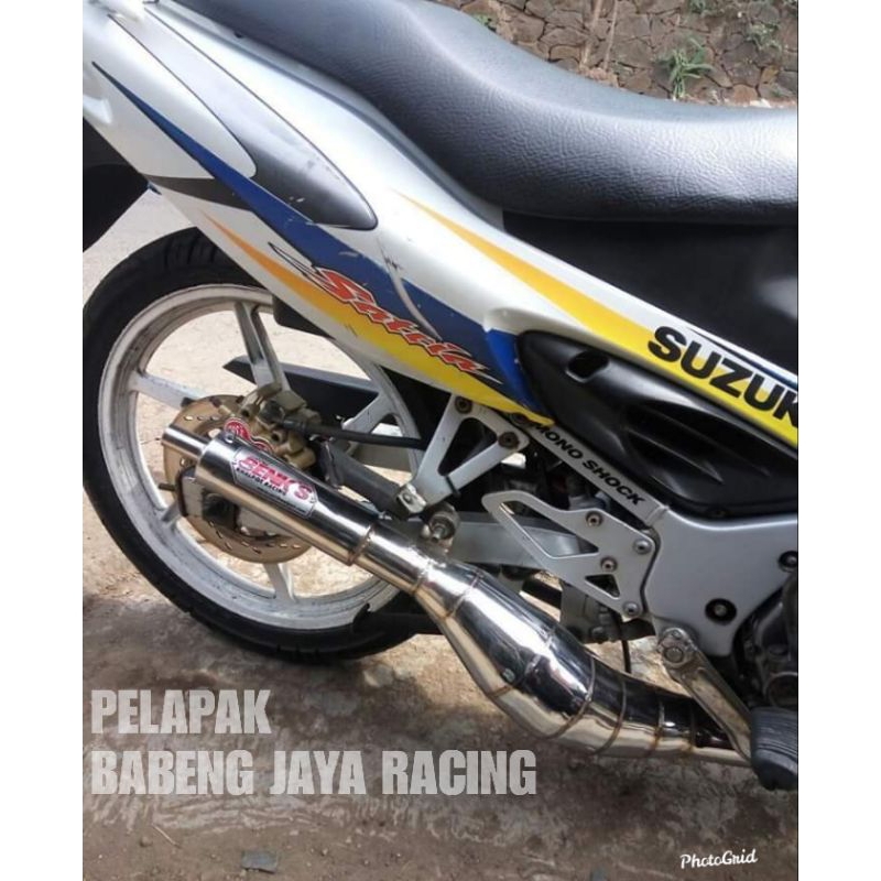 knalpot suzuki satria 2tak RGV 120 RGX 120 Stinger 120 Akira 120ru lumba lscm hiu  model telo crome