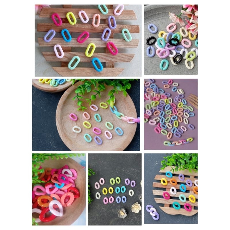 Rantai Akrilik Warna Rantai Oval Rantai Gembul Rantai Plastik Rantai Pipih Rantai Akrilik