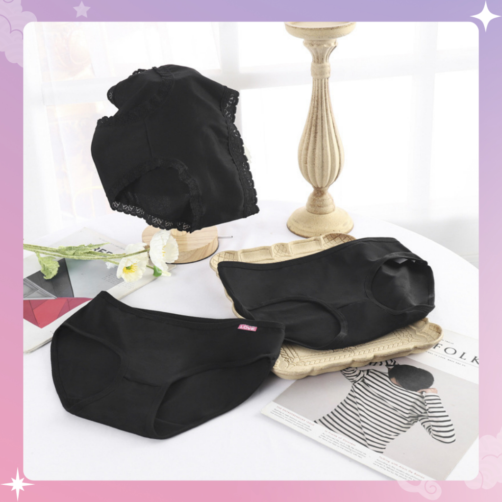 VO-CD1075 CELANA DALAM WANITA HITAM POLOS  KOLOR BAHAN BAGUS IMPORT REALPICT