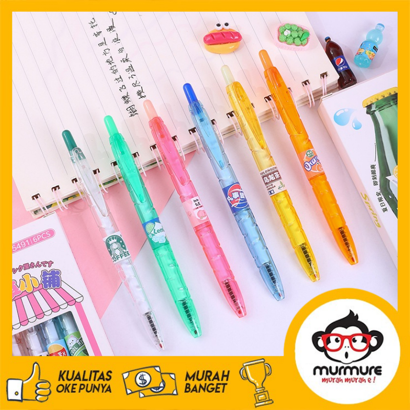 

MURMURE I PENA GEL MEKANIK 1SET 6PCS MOTIF RAINBOW COLOR / BOLPOIN MEKANIK 1SET ISI 6PCS / PULPEN MEKANIK