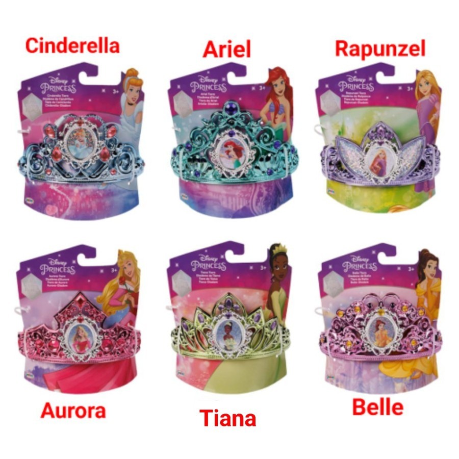 Mahkota Tiara Princess Belle Cinderella Ariel Rapunzel Bando Anak Disney SALE ORIGINAL JAKKS USA