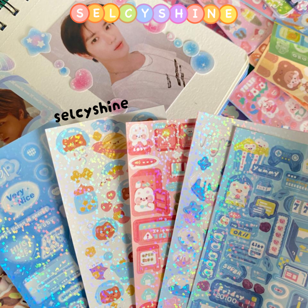 

[Selcyshine] ISI 10 LEMBAR Sticker Deco Korea / Deco Sticker SET RANDOM (ISI 10)