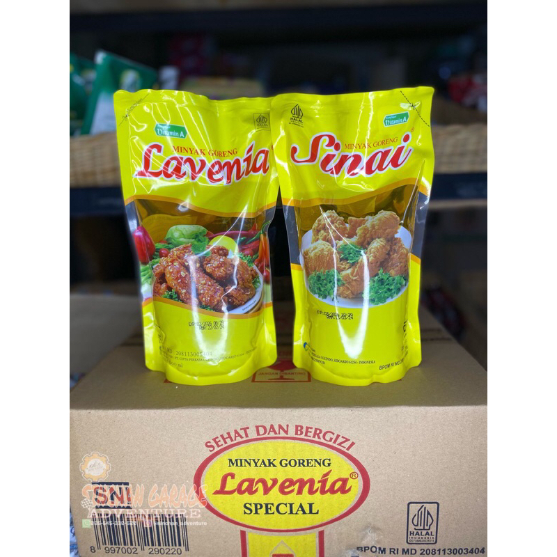 

minyak goreng lavenia 900ml kemasan reffil @1karton isi 12pcs