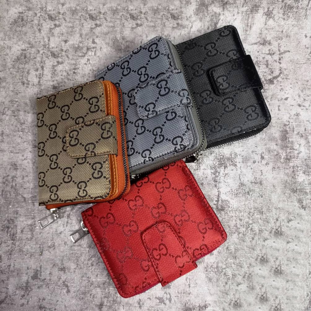 Dompet Lipat Pria Wanita Kulit Resleting Favor Kanvas grafity