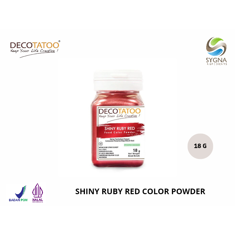 

Pewarna Makanan - Shiny Color Decotatoo - Shiny Ruby Red Powder Color