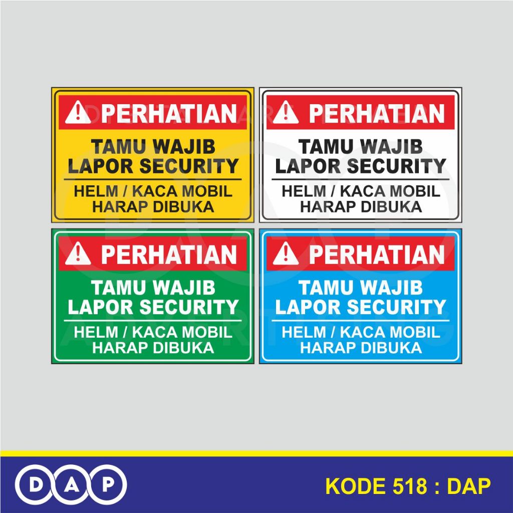

518 - STIKER TAMU WAJIB LAPOR - VINYL - TERBAIK