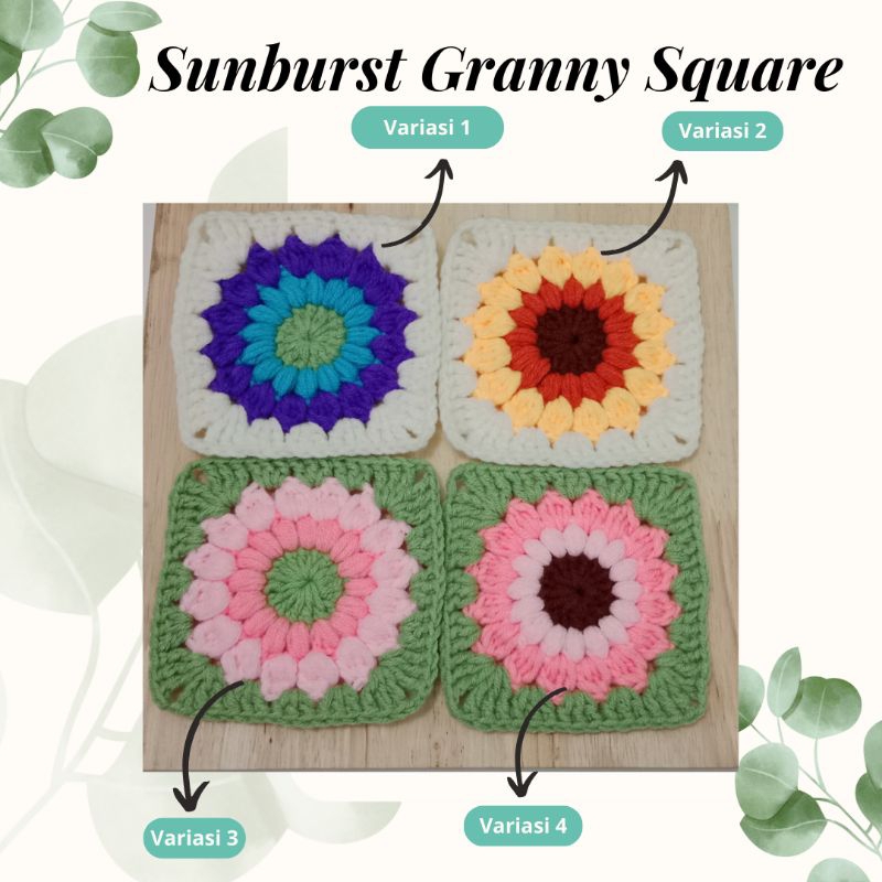 Sunburst Granny Square Crochet