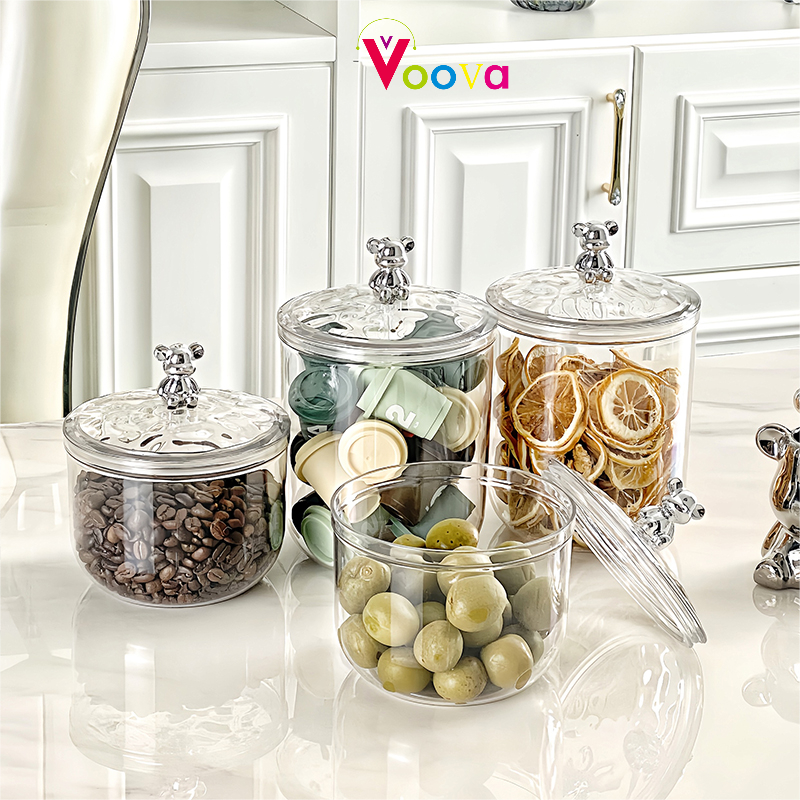 VOOVA 900ML/1400ML Toples Kue/ Toples Penyimpanan Snack Makanan Ringan/ Toples Aesthetic/ Toples Ser