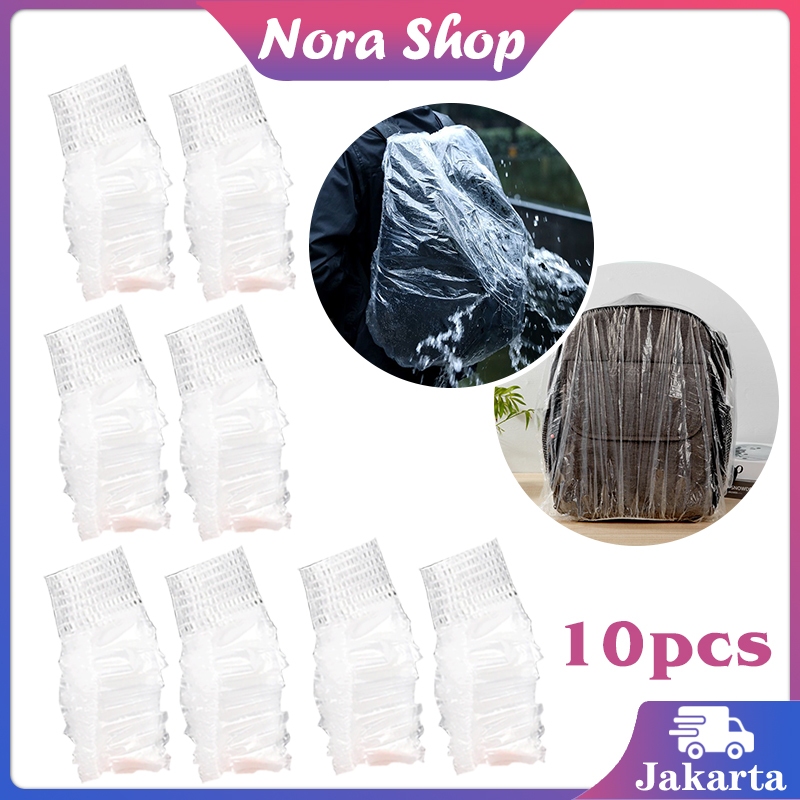 10pcs Mantel Tas Ransel Anti Air Sekali Pakai Tutup Tas Ransel Anti Air Rain Cover Tas