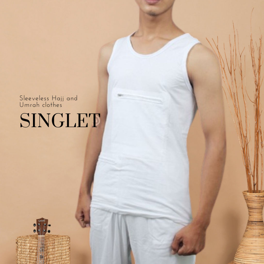 Al Hajj - Perlengkapan Haji dan Umroh Kaos Singlet Berkantong Doraemon Pria Tanpa Lengan Pria