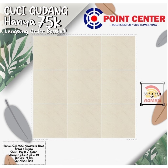 TERHEMAT ROMAN KERAMIK 33,3 X 33,3 G367001 SANDSTONE BONE
