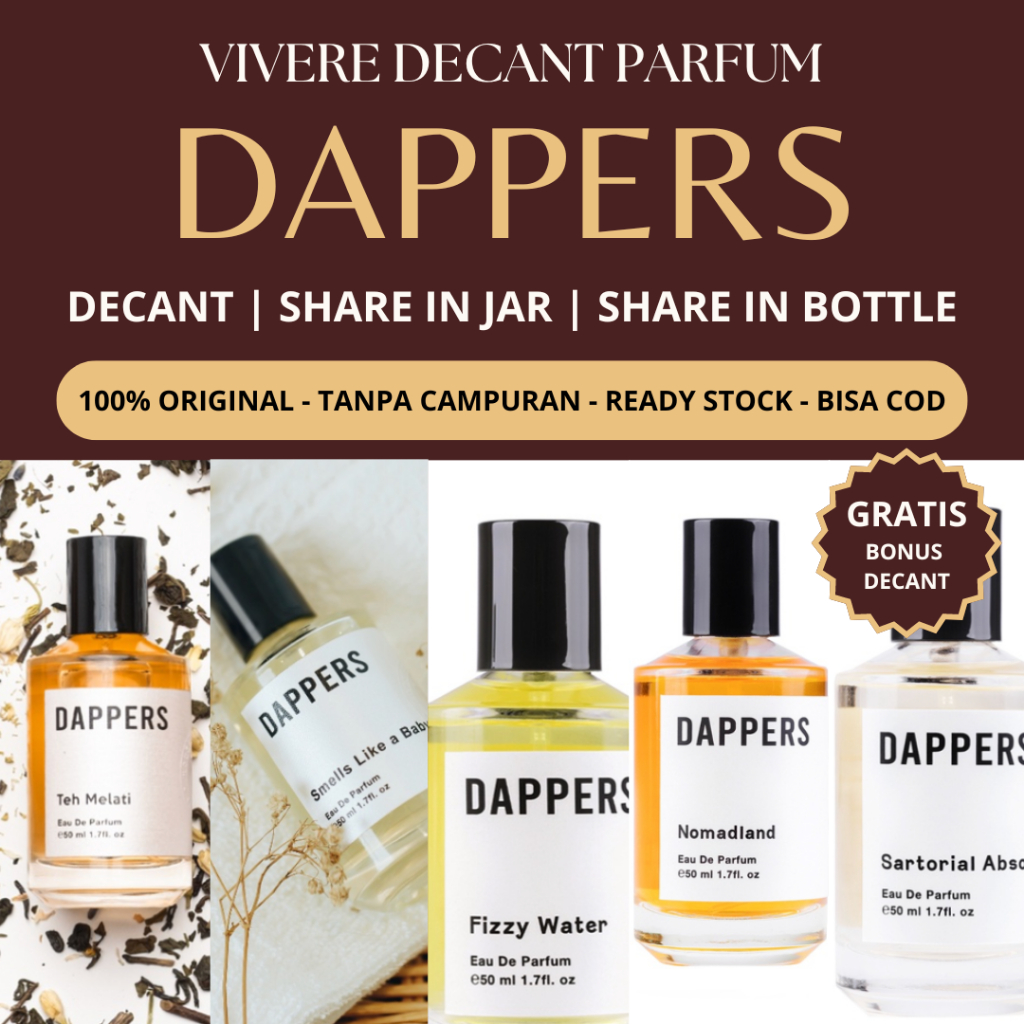 (Decant Share Tester Parfum) DAPPERS - TEH MELATI SIGAR STONE ROSE SMELLS LIKE A BABY SILVER CHARM M