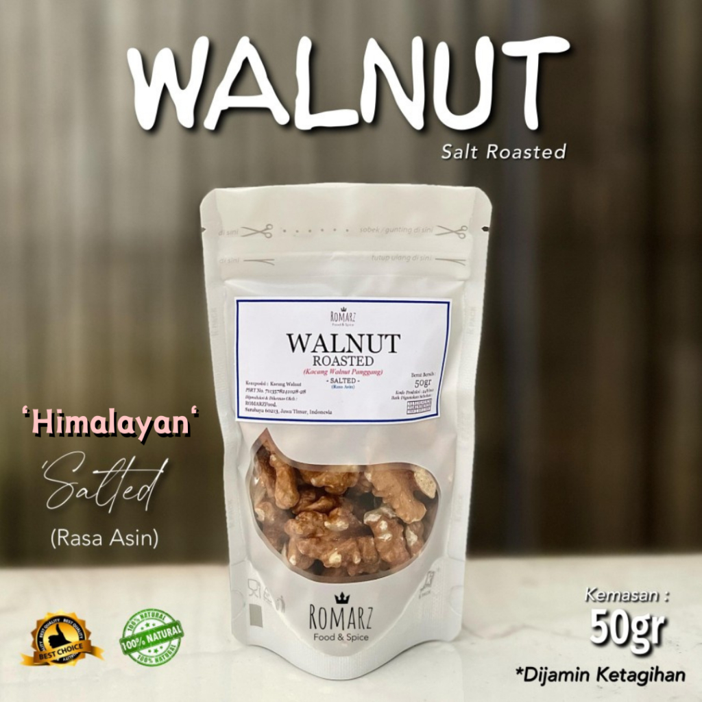 

KACANG WALNUT PANGGANG WALNUT OVEN KENARI RASA ASIN 50gr