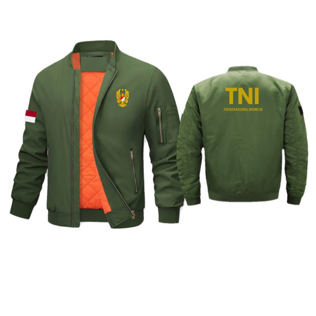 JAKET BOMBER TNI/BOMBER BASIC PREMIUM / JAKET BOMBER PURING TEBAL MOTIF KOTAK KUILTING/JAKET PRIA BO