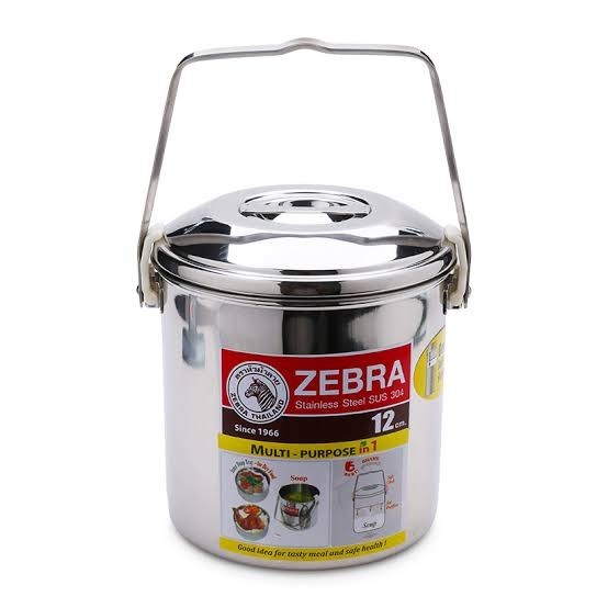 Rantang Tunggal Stainless / Rantang Zebra Stenlis / Rantang Tebal Stenles / Loop Handle Pot Zebra 12