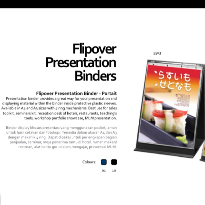 

BANTEX FLIPOVER 5504 A4 PORTRAIT | INCLUDE 5 POCKET 5 PAPERS | BINDER PRESENTATION A4