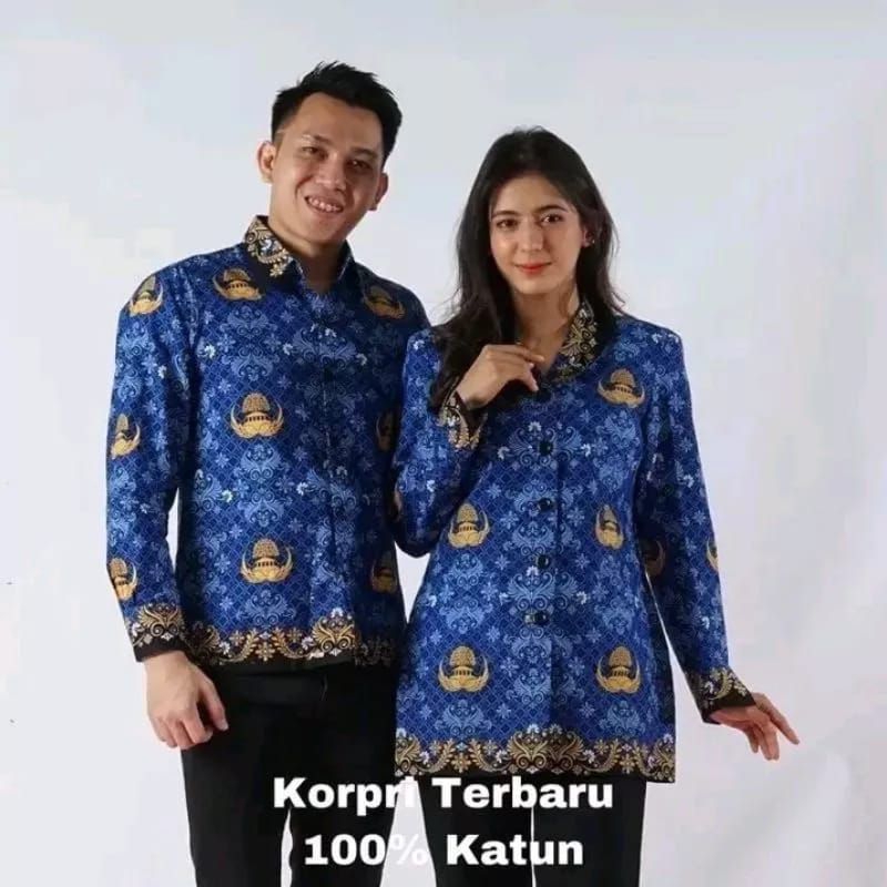 SERAGAM KORPRI WANITA DAN PRIA TERBARU LAPIS FURING KAIN KATUN PREMIUM