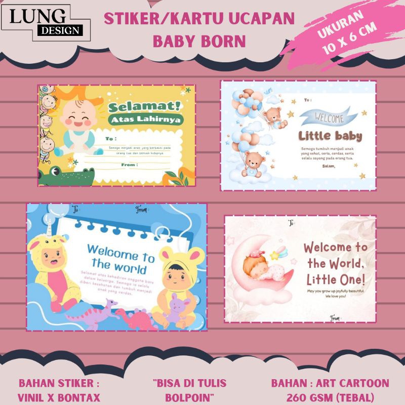 (LITTlE BABY) STIKER UCAPAN -Greeting Card Little One Gift Card /Greeting Card LITTLE BABY/Hampers B