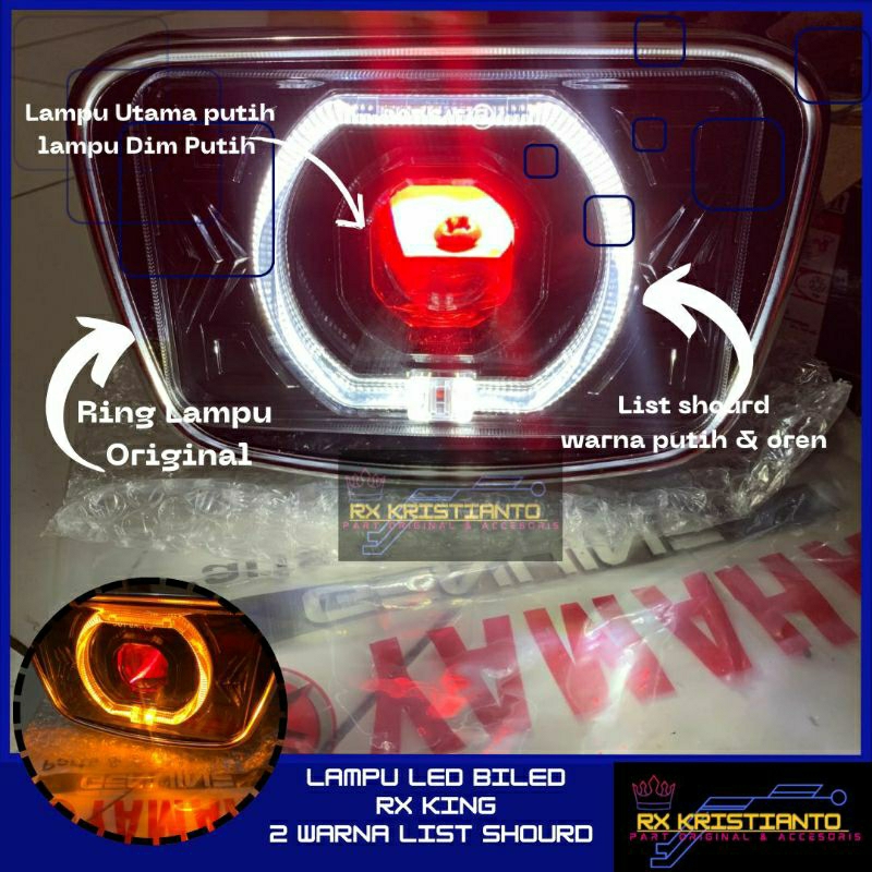 lampu depan led biled daymaker ring lampu oval original rxking rx king new rxk scorpio