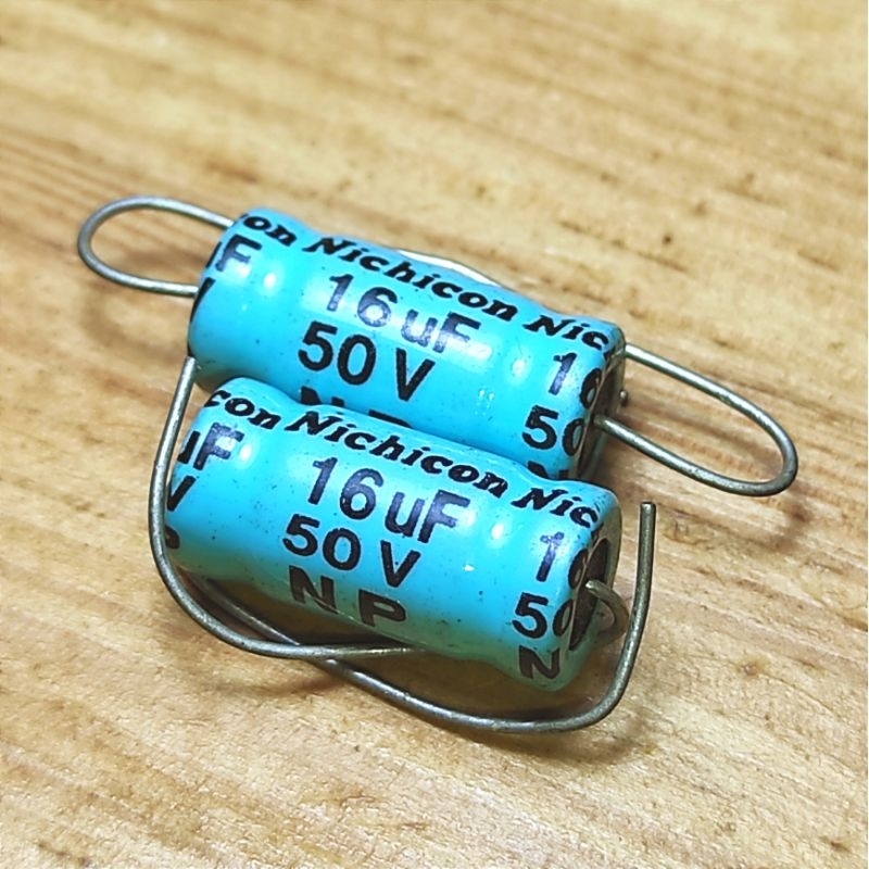 Elco 16UF - 50V NP Bipolar 16Mfd Original Nichicon JAPAN axial capacitor vintage capasitor audio kap