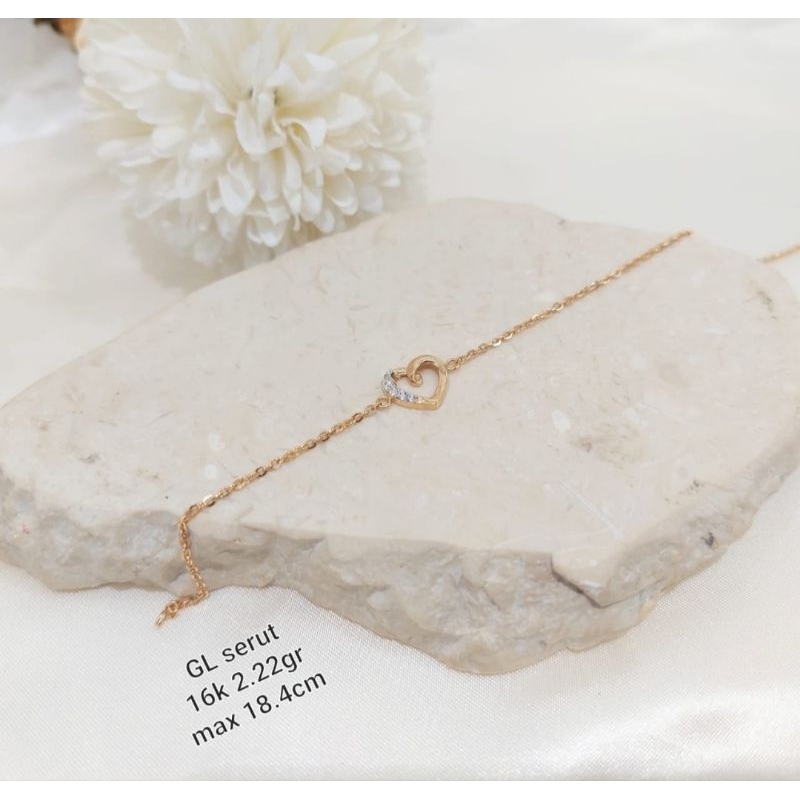 Gelang rantai emas 70 hati serut