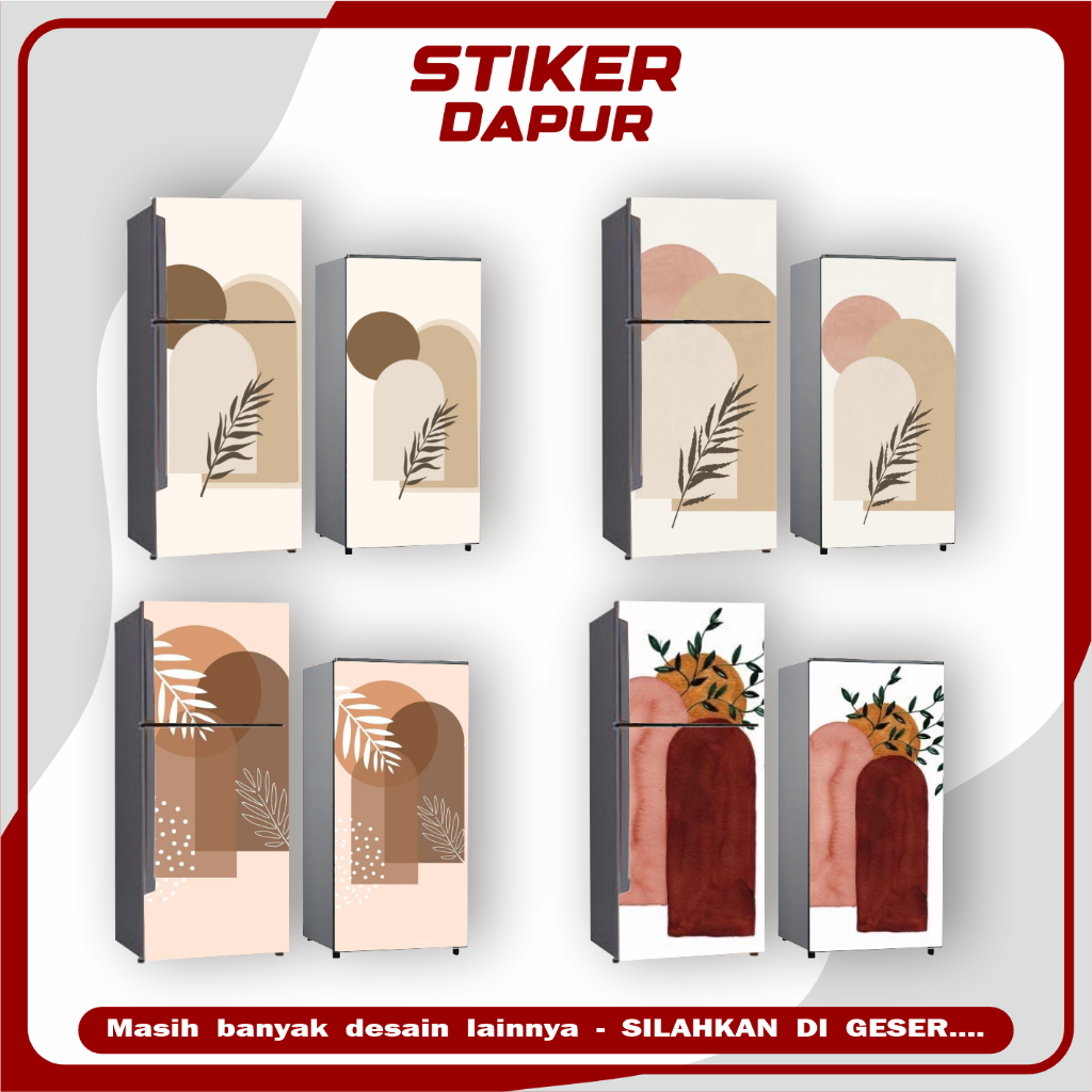 Stiker Sticker Kulkas Motif Estetik banyak warna Coklat