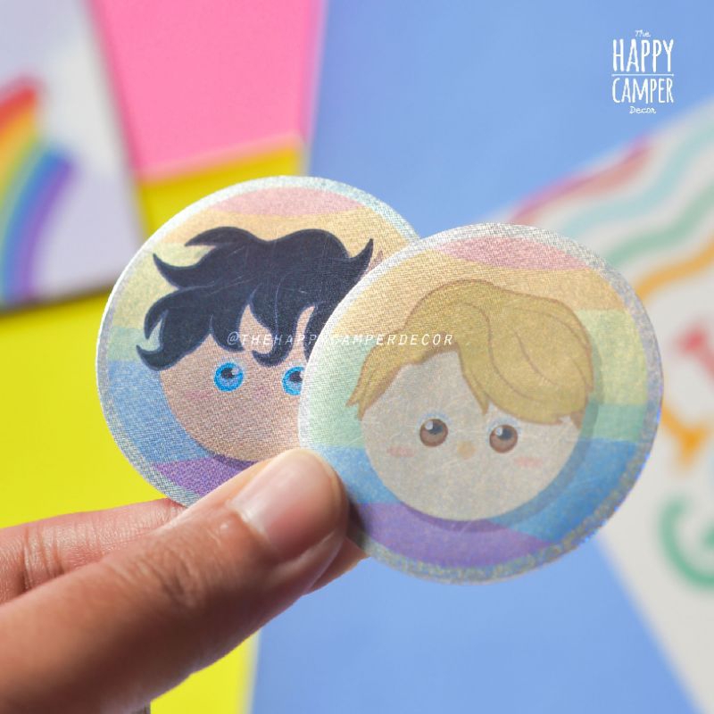 

Nick & Charlie - Heartstopper | Hologram Glitter Sticker