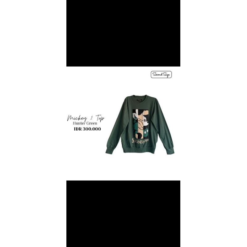 Second sign atasan kaos New Mickey top Hunter Green