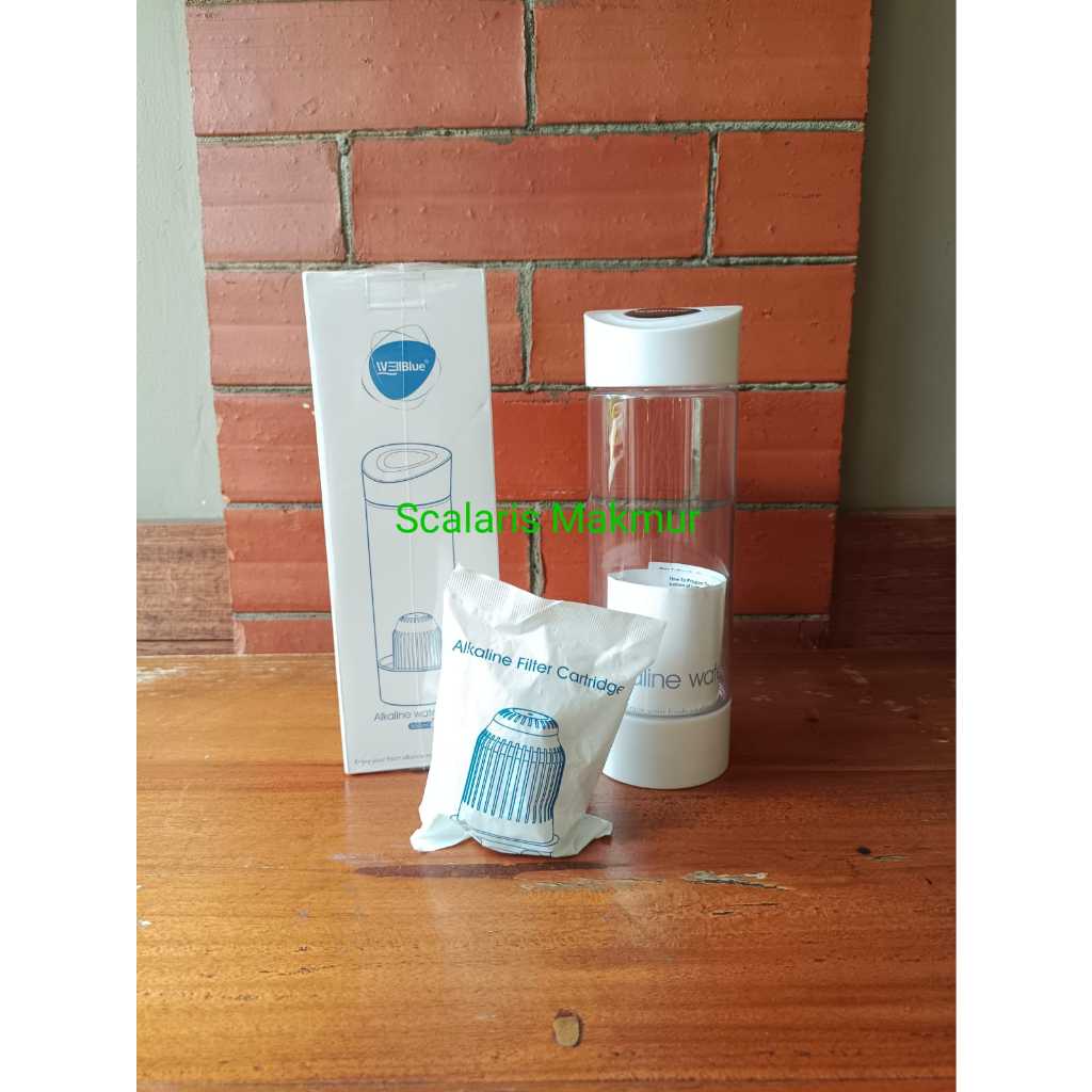 Botol Air Minum ALKALINE BPA FREE dengan Filter / tumbler alkaline water filter WELLBLUE 100%