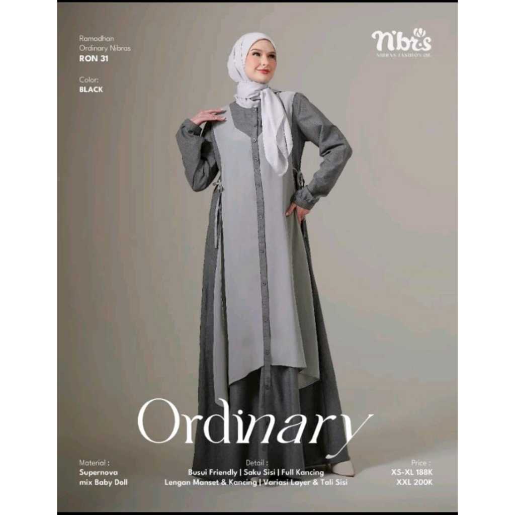 Gamis Nibras Terbaru RON 031 Busana Wanita Muslimah