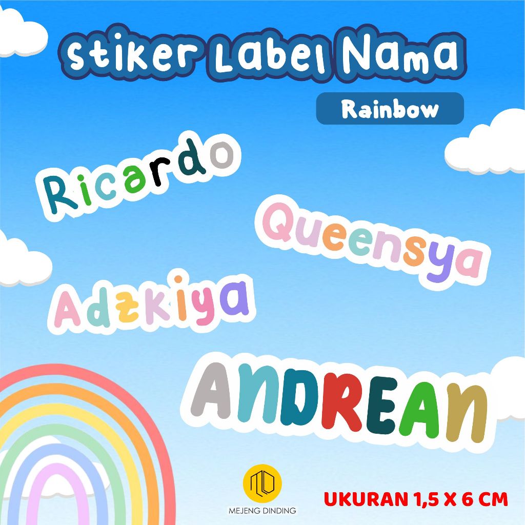 

Sticker Label Nama Rainbow Aestetik Custom Nama Estetik ISI 30 PCS / Sticker Label Nama Anak