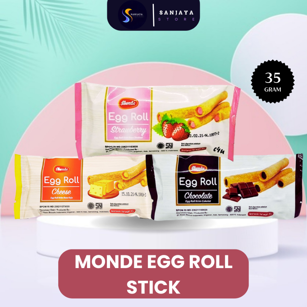 

Biskuit Monde Egg Roll Varian Rasa 35gr ( 1 pak isi 10 pcs )