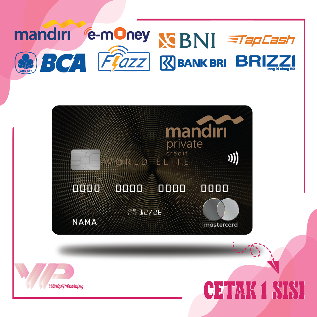 KARTU EMONEY DEBIT KREDIT MANDIRI PRIVATE MANDIRI FLAZZ BCA GEN 2 BNI TAPCASH BRIZZI BRI - 1 SISI