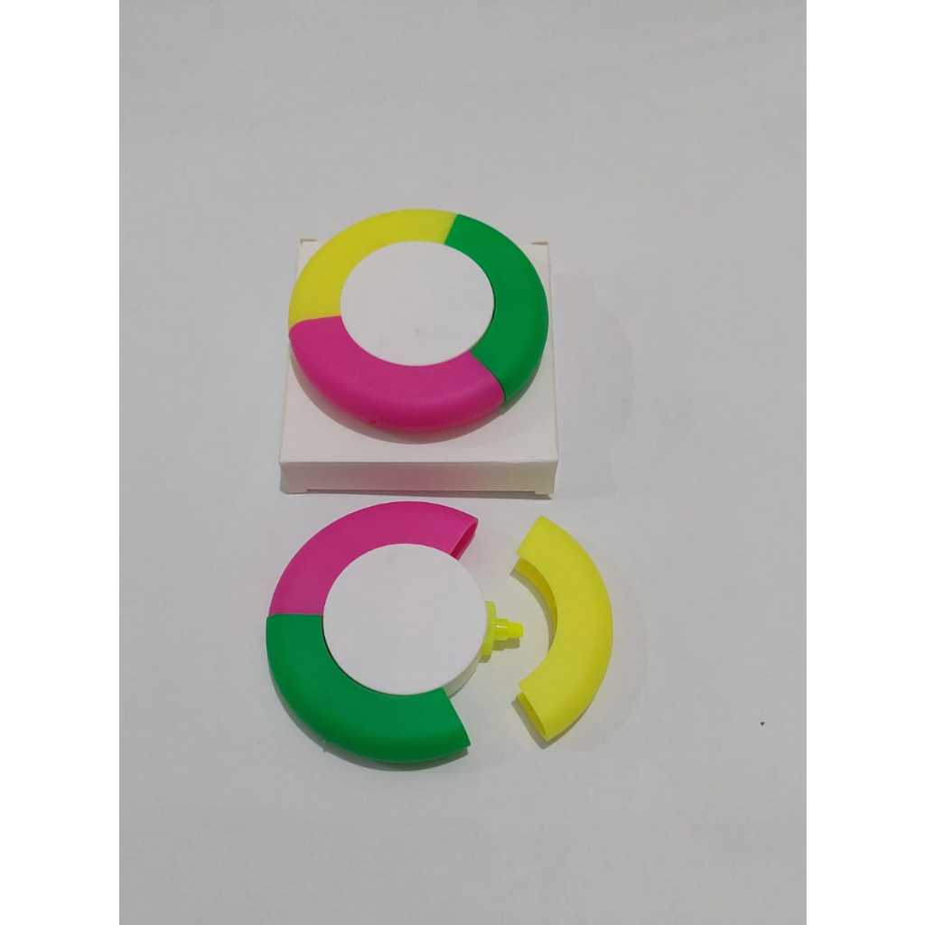 

highlighter lingkaran bulat promosi satuan 8 cm ( 3 warna)