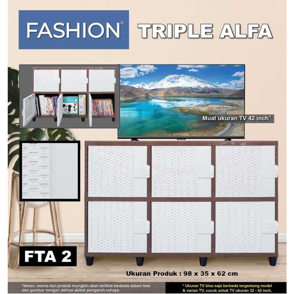 CLUB - Lemari Plastik Triple Flip Susun 2 -  Meja TV