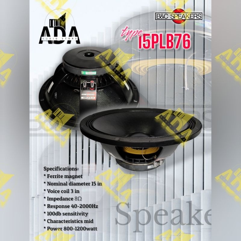 Komponen Speaker 15 IN BNC 15PLB76 PLB76 800W Coil 3 inch