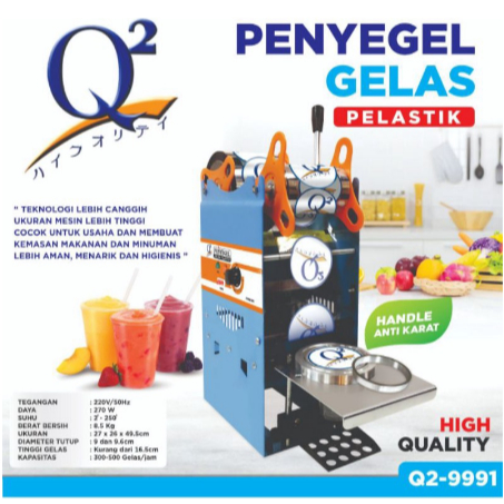 Cup Sealer Q2 9991 Ukuran 12-22oz/ Sealer Gelas Sealing Machine Q2-9991/ Alat Press Gelas Minum Plas