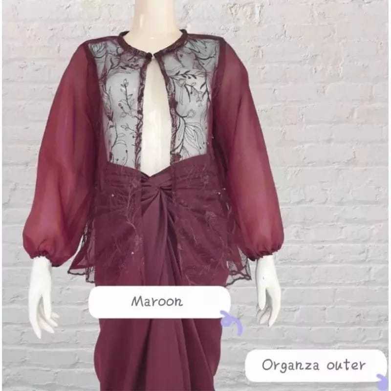 Outer organza kondangan Crop mix tile brokat mutiara