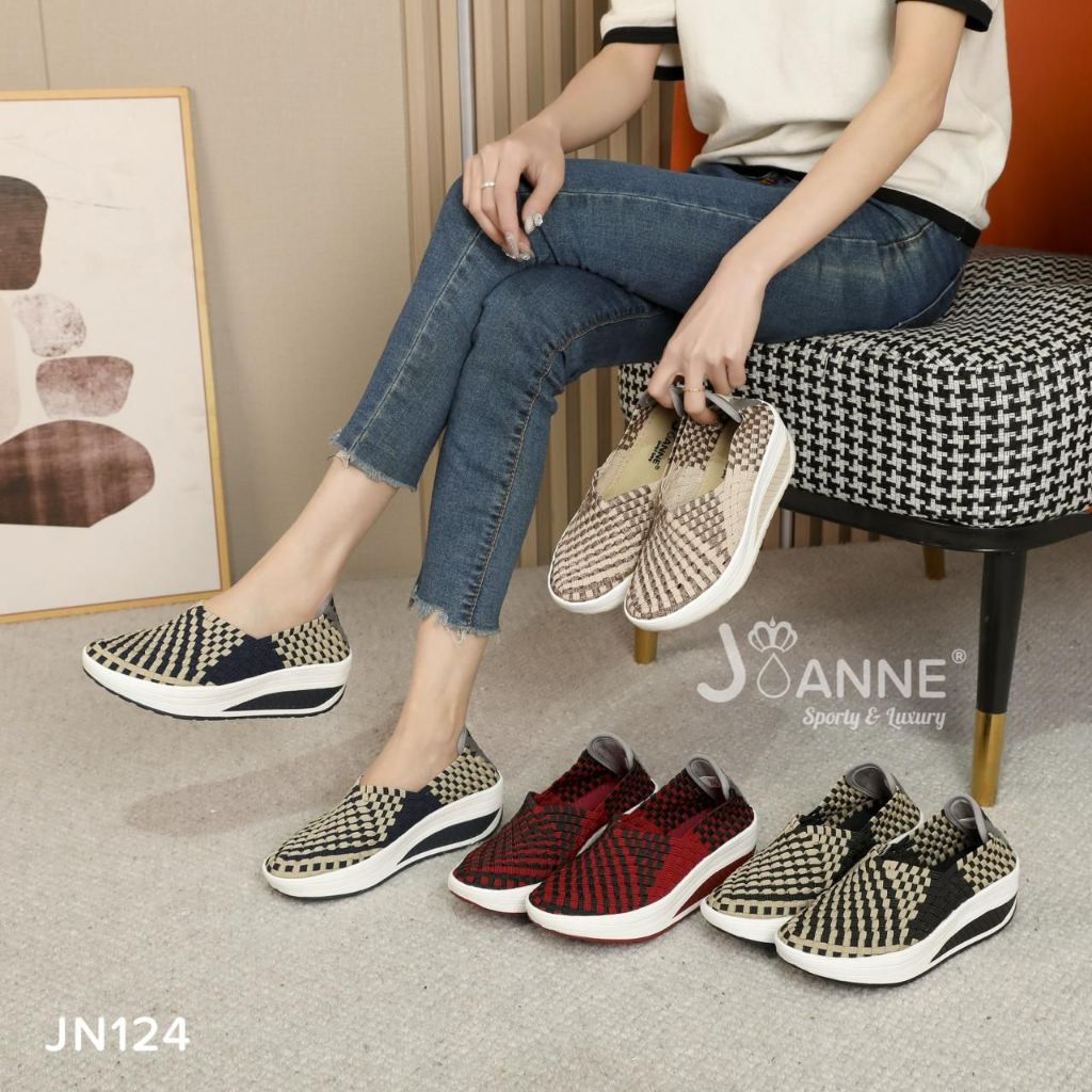 JOANNE Wedges Rajut Anyaman Shoes Sepatu Wanita #JN124