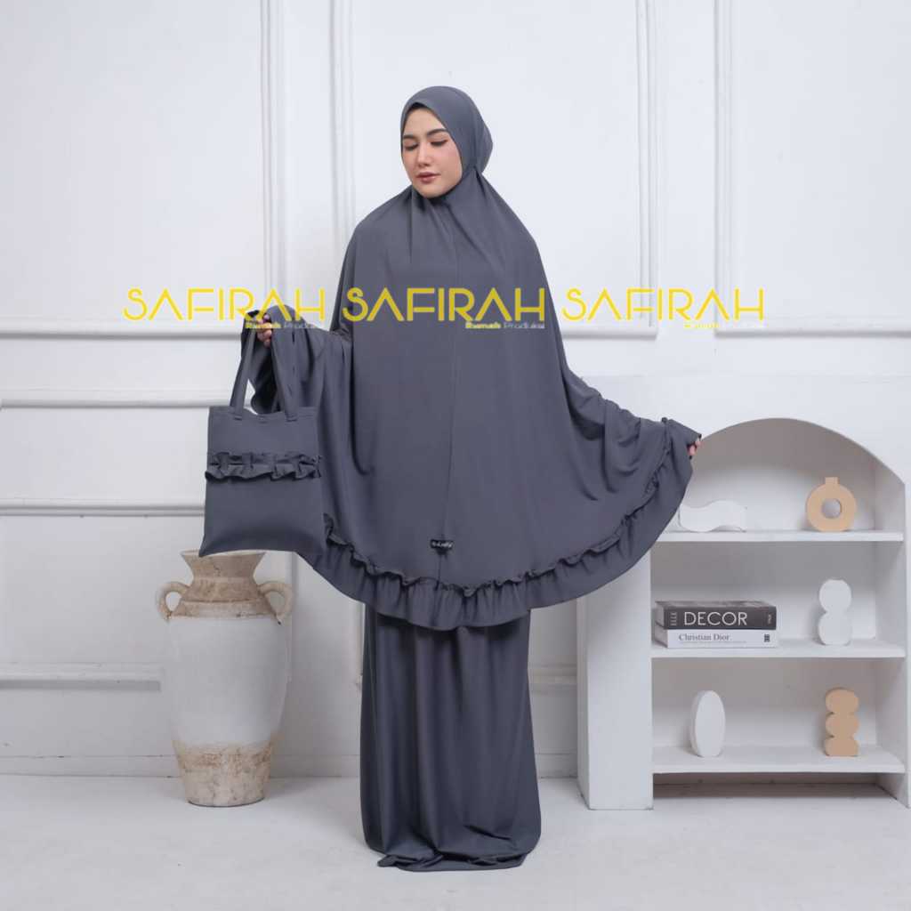 MUKENA Haji dan Umrah Dewasa JUMBO JERSEY PREMIUM Telekung Malaysia KERUT Series